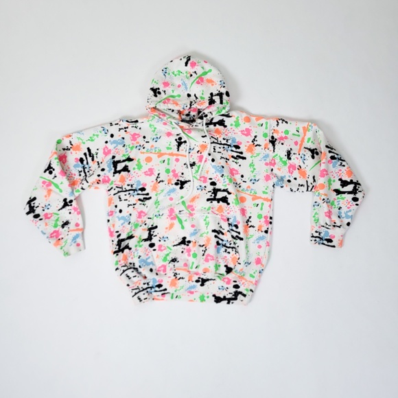 Vintage 80's sweatshirt hoodie splatter paint - Picture 7 of 10